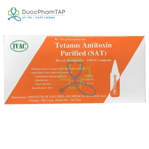 Huyết thanh kháng độc tố uốn ván tinh chế (SAT) 1500 đvqt IVAC