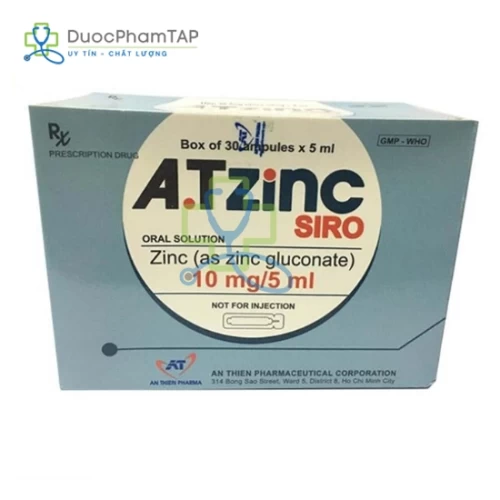 A.T Zinc Siro - Kẽm gluconat 10mg An Thiên Pharma