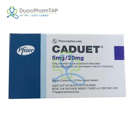Caduet 5mg/20mg - Amlodipine + Atorvastatin Pfizer