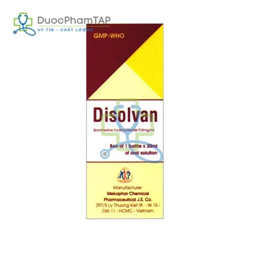 Disolvan - Bromhexin Hydroclorid 24mg/30ml Mekophar