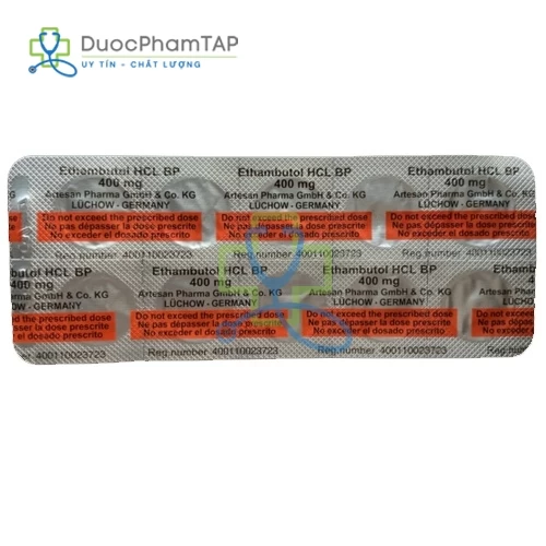 Ethambutol HCL 400mg Artesan Đức (1 vỉ)