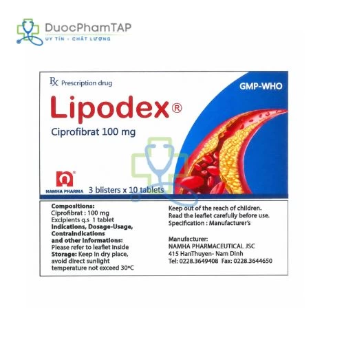 Lipodex - Ciprofibrat 100mg Nam Hà