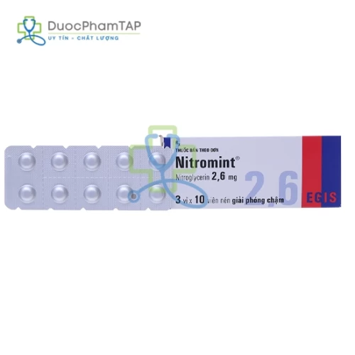 Nitromint - Nitroglycerin 2.6mg (viên) Egis Pharmaceuticals