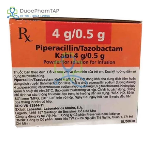 Piperacillin/Tazobactam Kabi 4g/0.5g (lọ) Fresenius Kabi