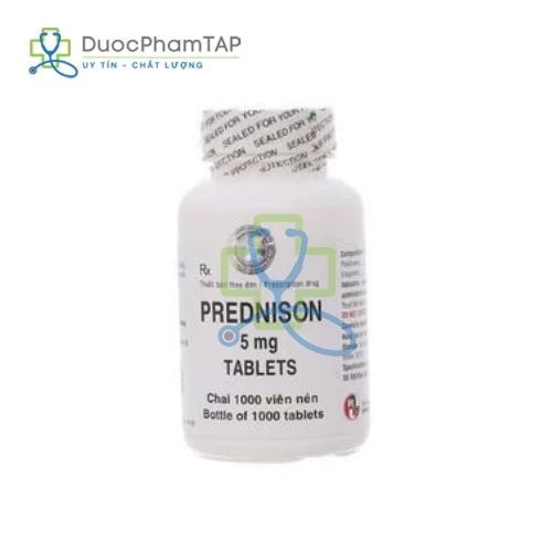 Prednison 5mg - prednisolon Robinson (lọ 1000 viên nén)