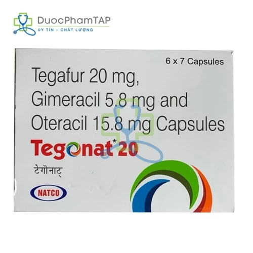 Tegonat 20mg - Tegafur 20mg + Gimeracil 5,8mg + Oteracil 15,8mg Natco