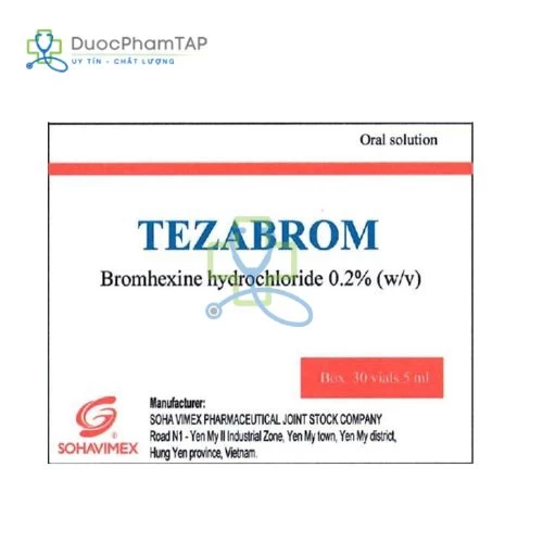 Tezabrom - Bromhexine HCL 2mg/mlg Soha Vimex