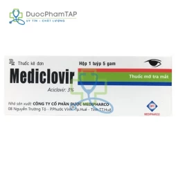 Mediclovir 3% - Acyclovir mỡ Medipharco (3 tuyp)